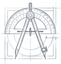 Compass and protractor illustration